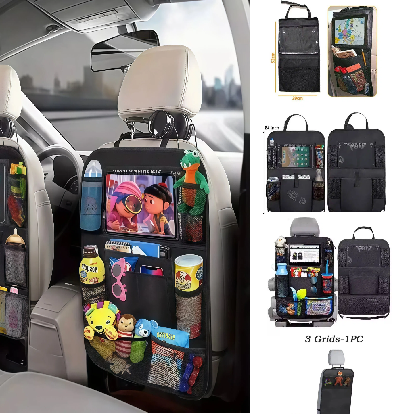 Tablet Car Mount - Multifunktionaler Autositz-Organizer aus Oxford-Gewebe mit Tablet-Halterung