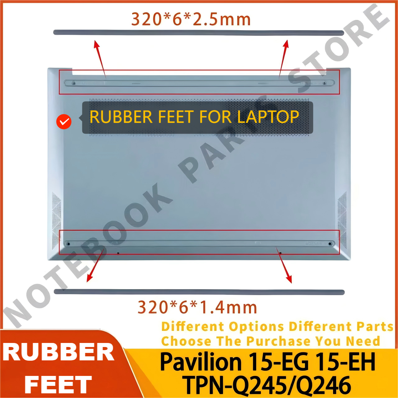 Hp Tablet Accessories - Gummifüße für HP Pavilion 15-EG 15-EH