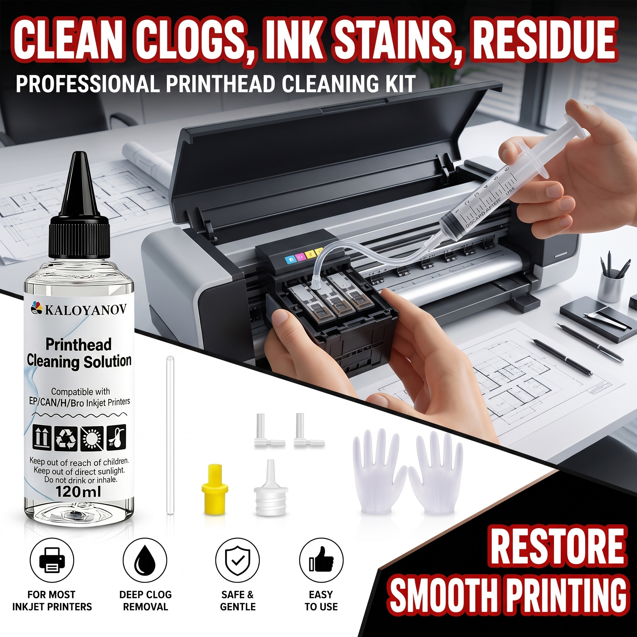 Hp Tablet Accessories - Professionelles Druckkopf-Reinigungsset für Epson HP Canon