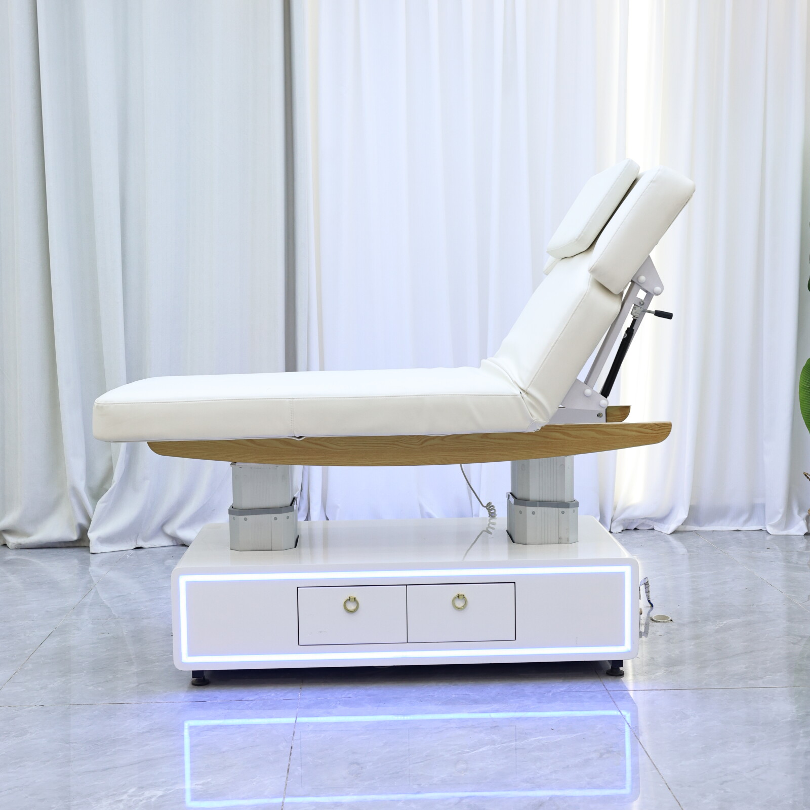 Massage Table Accessories Uk - 2026 Elektrisch verstellbare, weiße Kosmetikliege, Hydrotherapie-Behandlungsliege,