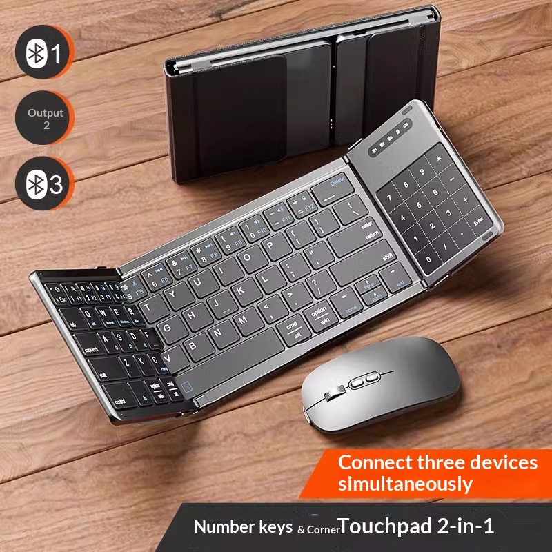 Bluetooth Trackpad - Mengzu Tri Fold kabellose Bluetooth-Tastatur mit