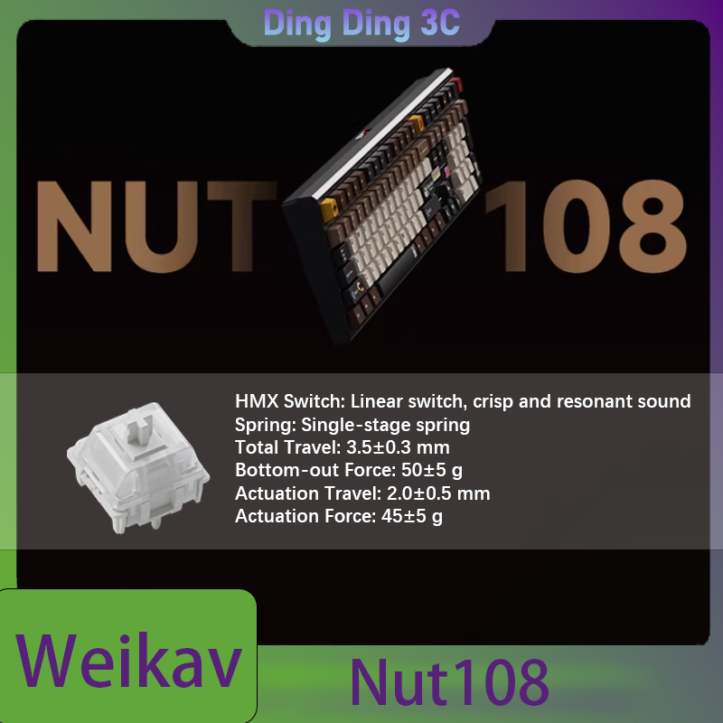 Tablet Accessories Uk - Weikav Nut108 Kabelloses Mechanisches Tastatur-Kit 3-Modus