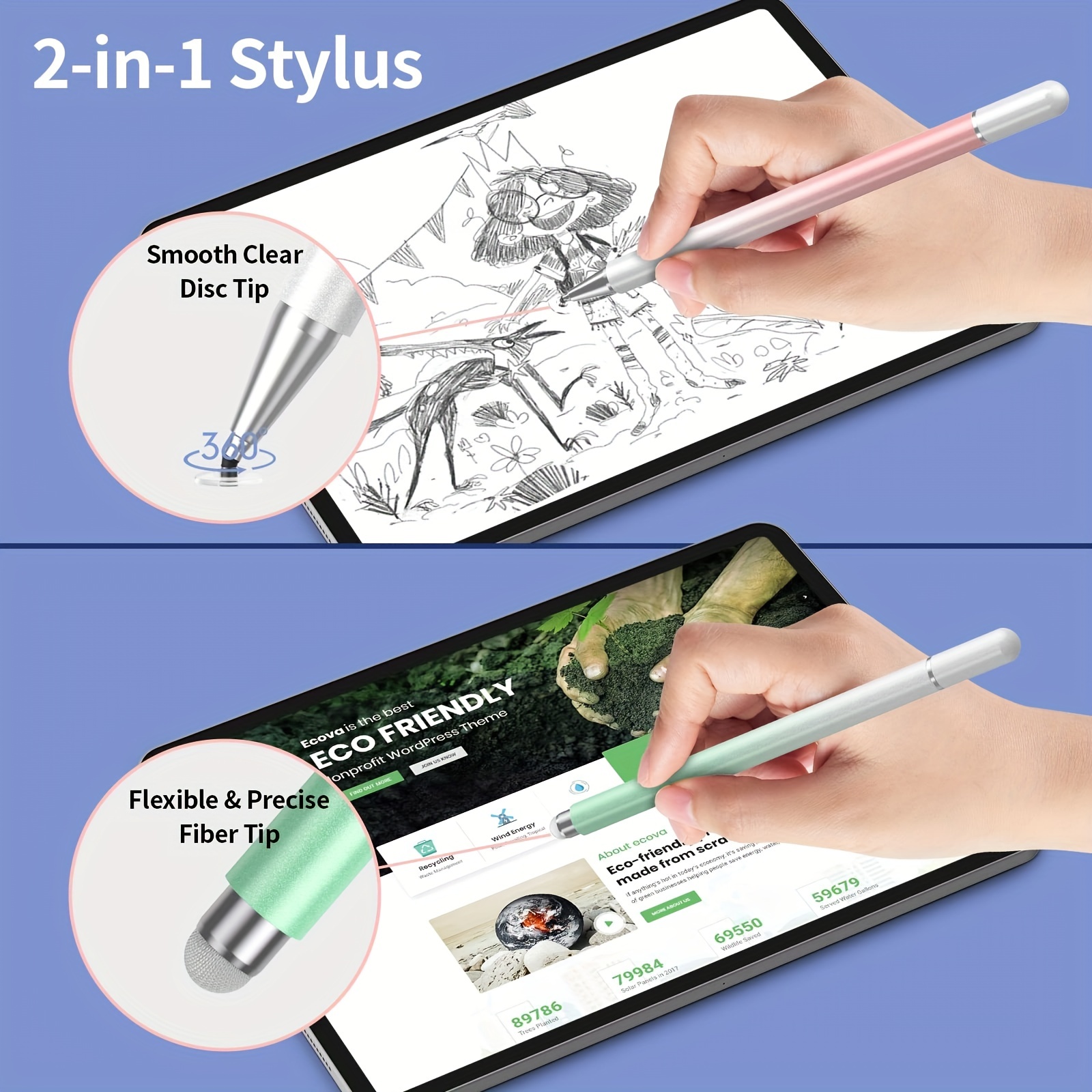 2 in 1 Universal-Stift für iOS – Drawing Tablet Pen Accessories Bewertung und Preis