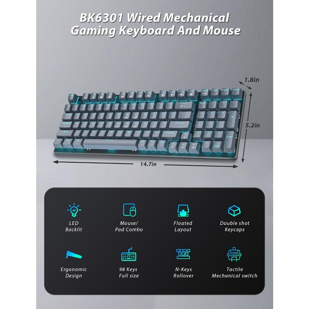 98-Tasten-Gaming-Tastatur mit  – Tablet Accessories Uk Bewertung und Preis