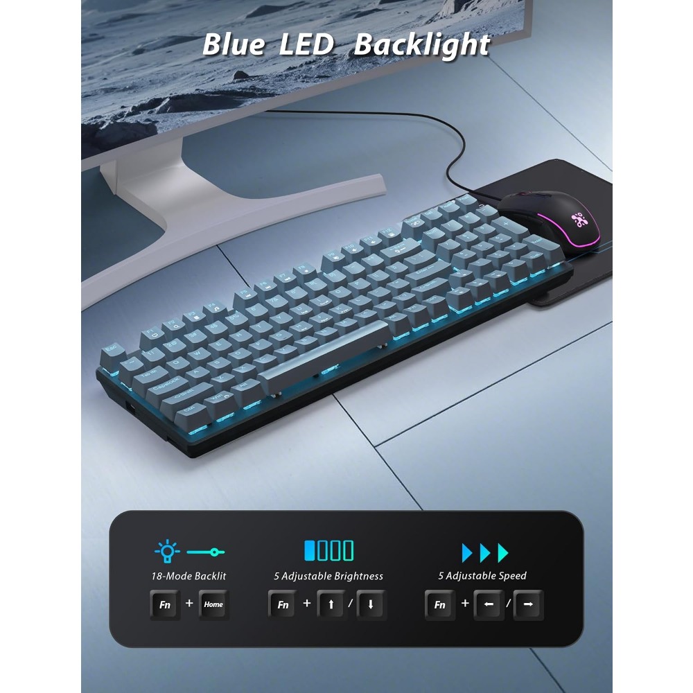 98-Tasten-Gaming-Tastatur mit  – Tablet Accessories Uk Bewertung und Preis